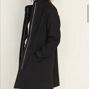 Black Funnel Neck Coat